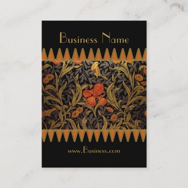 Cartão de visita Vintage Impressão William Morris  (Frente)