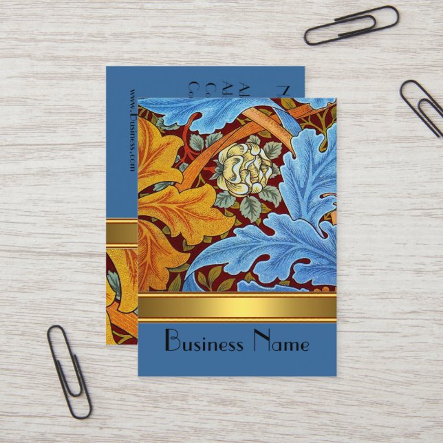 Cartão de visita Vintage Impressão William Morris  (Frente/Verso In Situ)