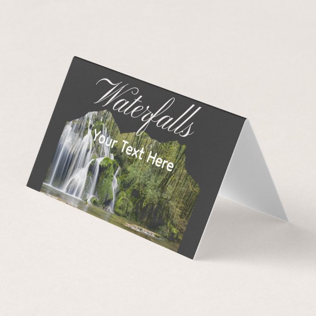 Cartão De Visita Vintage Landscape Waterfall (Frente)