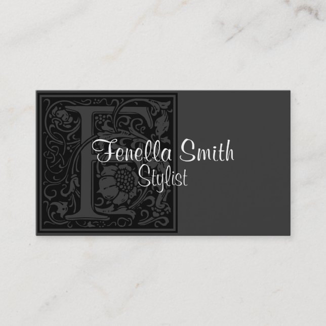 Cartão De Visita Vintage - Letra F (Frente)