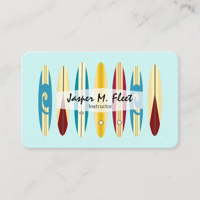 Cartão De Visita Vintage Longboards (Frente)