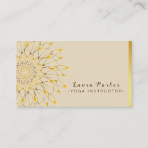 Cartão De Visita Vintage Mandala Dourada Lotus Flower Yoga Holístic