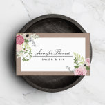 Cartão De Visita Vintage Modern Floral Motif Beauty Salon<br><div class="desc">Um papel branco e kraft,  elegantemente elegante,  tinha o tema cartão de visita design com rosas e vinhas de vintage posicionadas em cantos opostos para chamar a atenção do desenhar para o seu nome ou nome comercial no centro. © 1201AM CREATIVE</div>