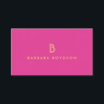 CARTÃO DE VISITA VINTAGE MODERN PINK E LOGOTIPO INICIAL DOURADO DO<br><div class="desc">As iniciais estilizadas do seu nome ou nome comercial se tornam um logotipo clássico e moderno neste modelo de cartão de negócios luxo. Perfeito para qualquer indústria. © 1201AM CREATIVE</div>