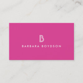 CARTÃO DE VISITA VINTAGE MODERN PINK E MONOGRAMA INICIAL BRANCA