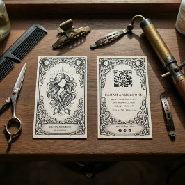 Cartão De Visita Vintage Mystical Hair Stylist Vintage Mystical