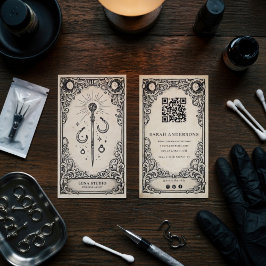 Cartão De Visita Vintage Mystical Piercing Artist 