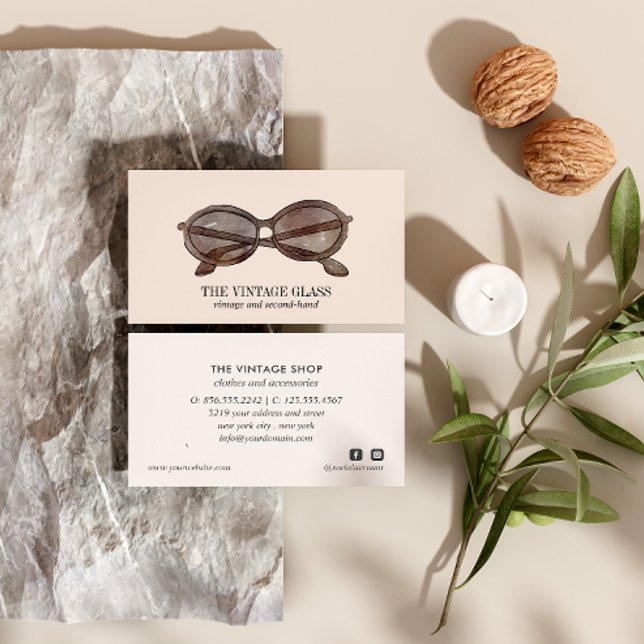 Cartão De Visita Vintage Óculos de sol compro de segunda mão (Criador carregado)