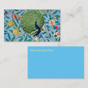 Cartão De Visita Vintage Open Fan Feather Peacock