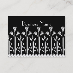 Cartão de visita Vintage Padrão Vitoriano Preto Br