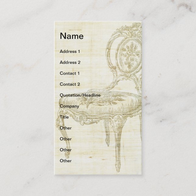 Cartão De Visita Vintage - Presidente francês Linen (Frente)