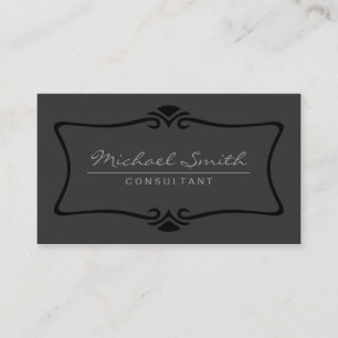 Cartão De Visita Vintage Professional Art Deco Elegante Preto