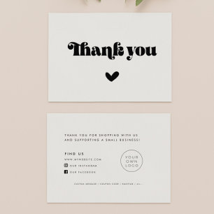 Cartão De Visita Vintage Retro Script Obrigado Pacote Inserir Cartã