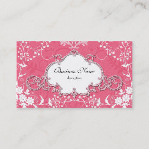 Cartão de Visita Vintage Rosa Elegante Estilo Vito