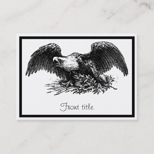 Cartão De Visita Vintage War Eagle (Frente)