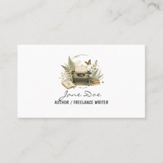 Cartão De Visita Vintage Watercolor Author Business Card