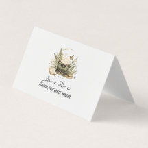 Vintage Watercolor Author Business Card