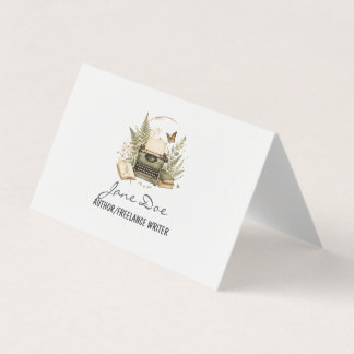 Cartão De Visita Vintage Watercolor Author Business Card