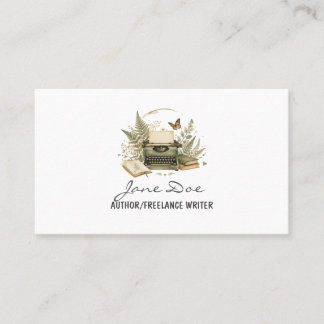 Cartão De Visita Vintage Watercolor Author Business Card