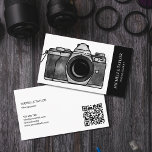Cartão De Visita Vintage Watercolor Camera Photoshop Professional<br><div class="desc">Desenho feito à mão de uma câmera de aquarela vintage,  para seu negócio de fotografia. Adicionar seu código QR</div>