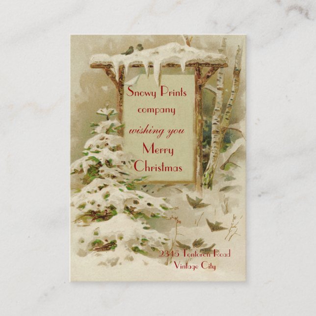 Cartão De Visita Vintage Xmas 1902 (Frente)