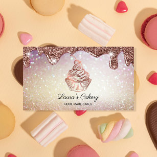 Cartão De Visita Vintagem russa da padaria do Cupcake Cakes & Sweet