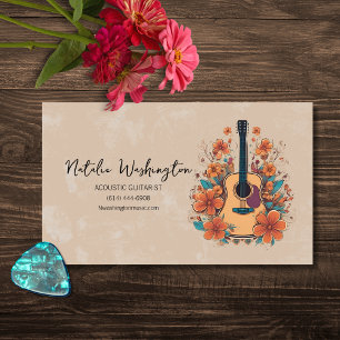 Cartão De Visita Violão acústico boêmico