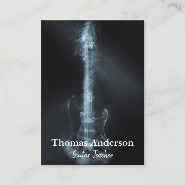 Cartão De Visita Violão de Instrumentos Musicais Personalizados Pro (Frente)