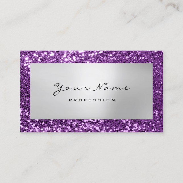 Cartão De Visita Violet do Blogueiro de Moda Stylist para o Makeup (Frente)