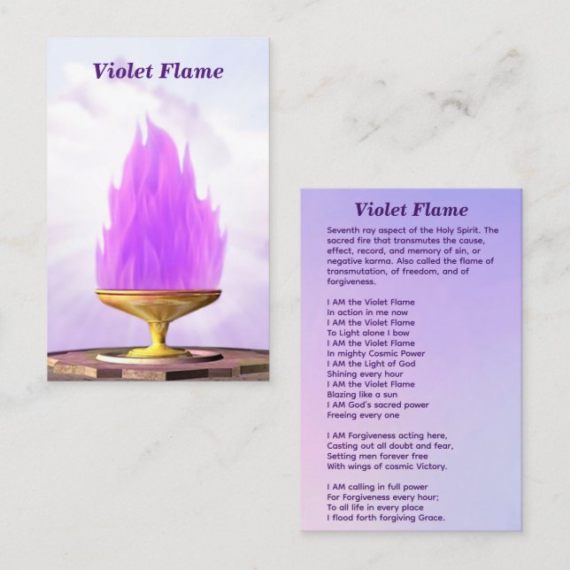 Cartão De Visita Violet Flame Chalice (Frente/Verso)