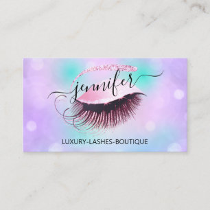 Cartão De Visita Violeta de código QR de Eyelash de ativação