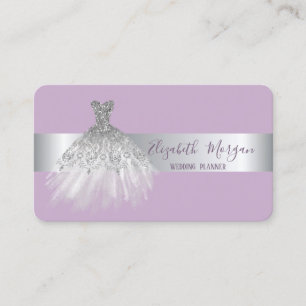 Cartão De Visita Violeta de Vestido Moderno Elegante