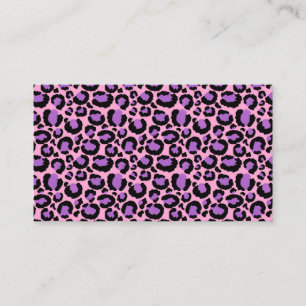 Cartão De Visita Violeta Rosa Guepardo Leopardo Padrão Amante de An