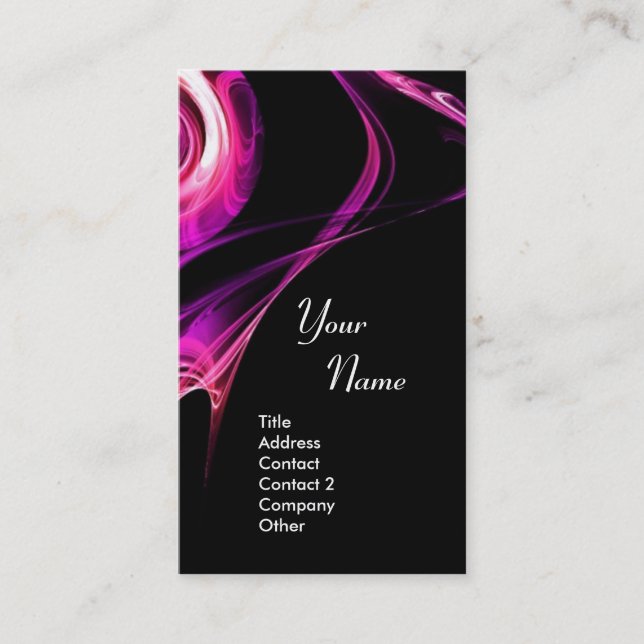 Cartão De Visita Violeta roxa de rosa claro 3 brilhante FRACTAL (Frente)