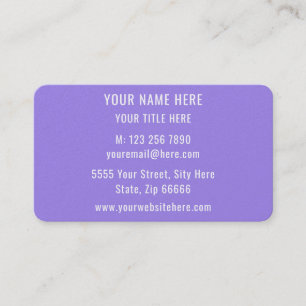 Cartão de visita Violeta Roxo Informações sobre o
