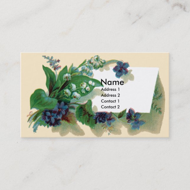 Cartão De Visita Violetas e lírio do Victorian do vale (Frente)