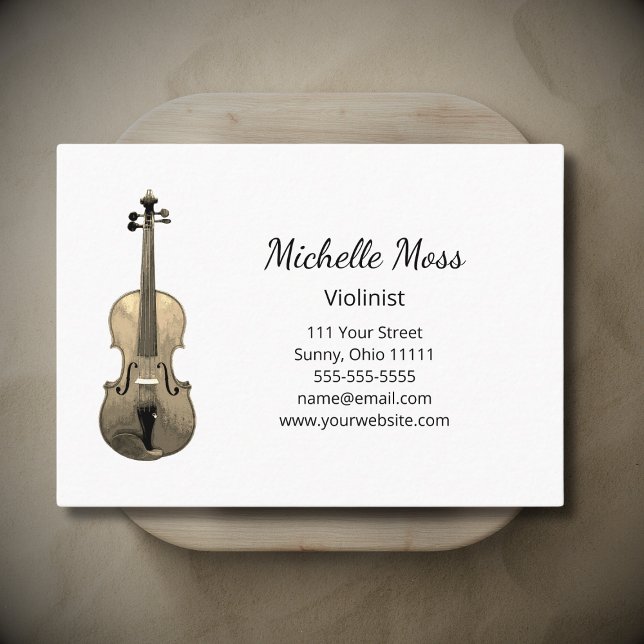Cartão De Visita Violin Elegant Music Teacher Violinist (Criador carregado)