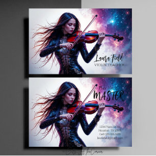 Cartão De Visita Violin Teacher Cosmic