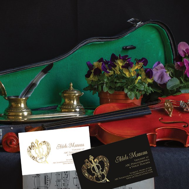 Cartão De Visita Violinista do Professor Violino Violino contra Cód (Violinist Violin Teacher Business Card #violinist, #violinteacher)