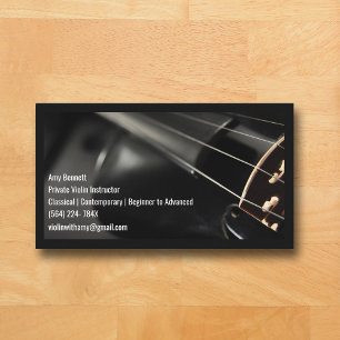 Cartão De Visita Violinista Preto do Código Qr