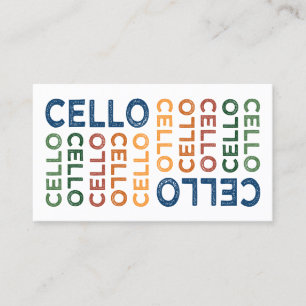 Cartão De Visita Violoncelo colorido