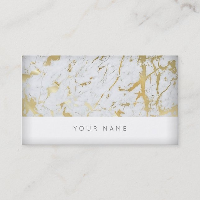 Cartão de visita Vip Branco ouro (Frente)