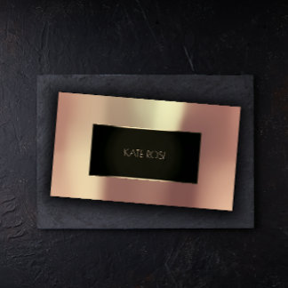 Cartão De Visita Vip de Quadro de Chamada Preta Dourada com Rosa me