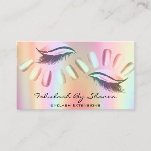 Cartão De Visita Vip Holograp Da Extensão Eyelash Do Unhas Artista
