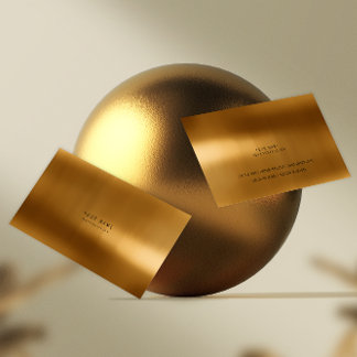 Cartão De Visita VIP Mínimo Dourado de Aço Metálico Quente