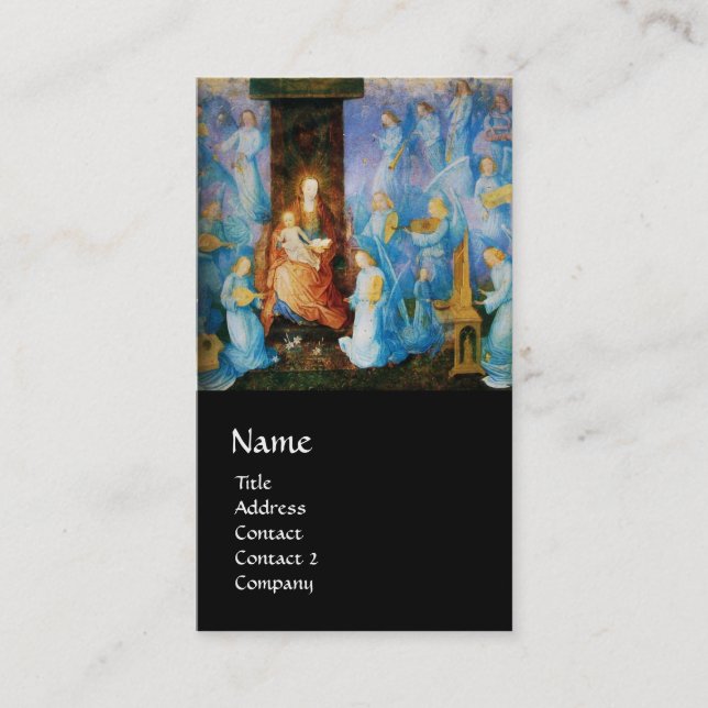 Cartão De Visita VIRGEM COM FILHO - CONCERTO DE ÂNGULOS AZUIS - Pre (Frente)