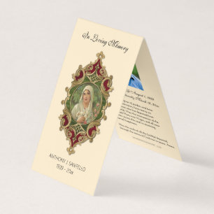 Cartão De Visita Virgem Funerária Católica Mary Prayer Santa Card