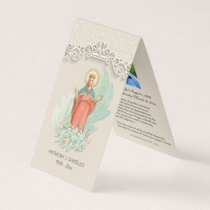 Cartão De Visita Virgem Funerária Católica Mary Prayer Santa Card