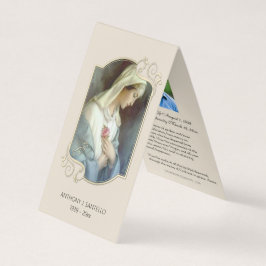 Cartão De Visita Virgem Funerária Católica Mary Prayer Santa Card