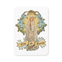 Virgem Maria Fatima Oração Rosária Católica Floral